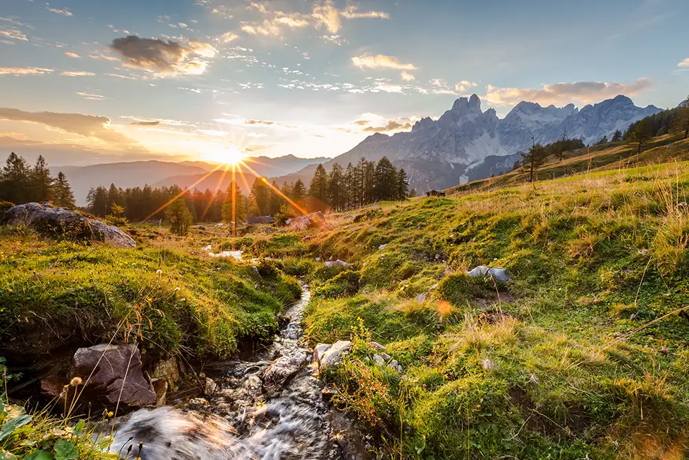 Herbststimmung auf der Sulzenalm im goldenen Licht